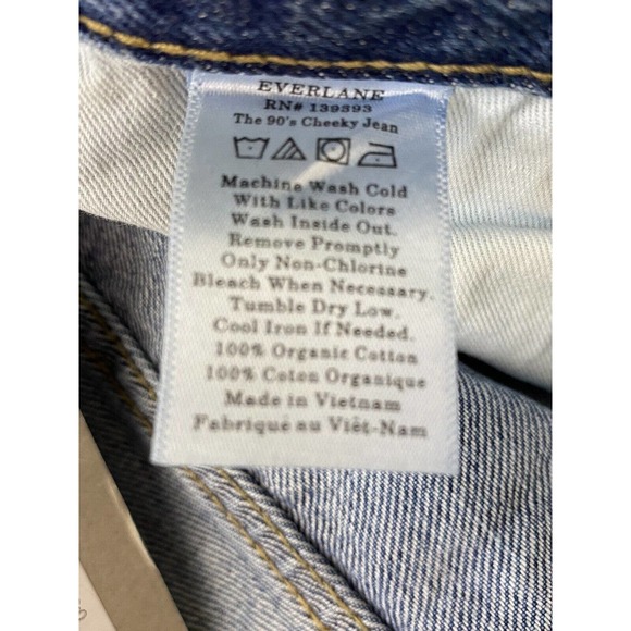 NWT Everlane Womens The 90s Cheeky Jean Size 26 Button Fly High Rise Str… - Picture 15 of 15